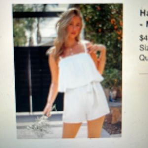 Hania Linen Blend Tie Strap Romper